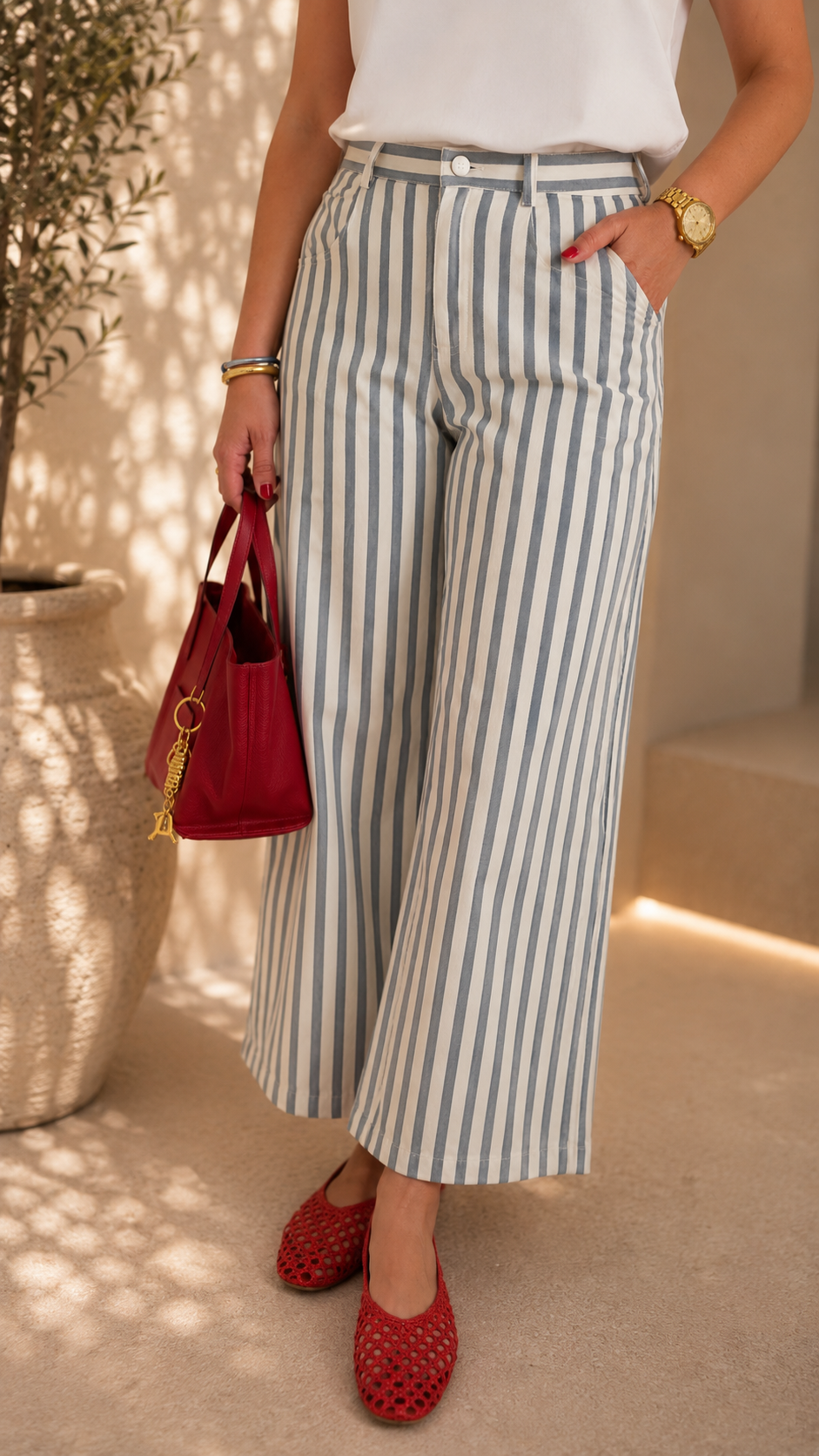 Barrel Striped Jeans